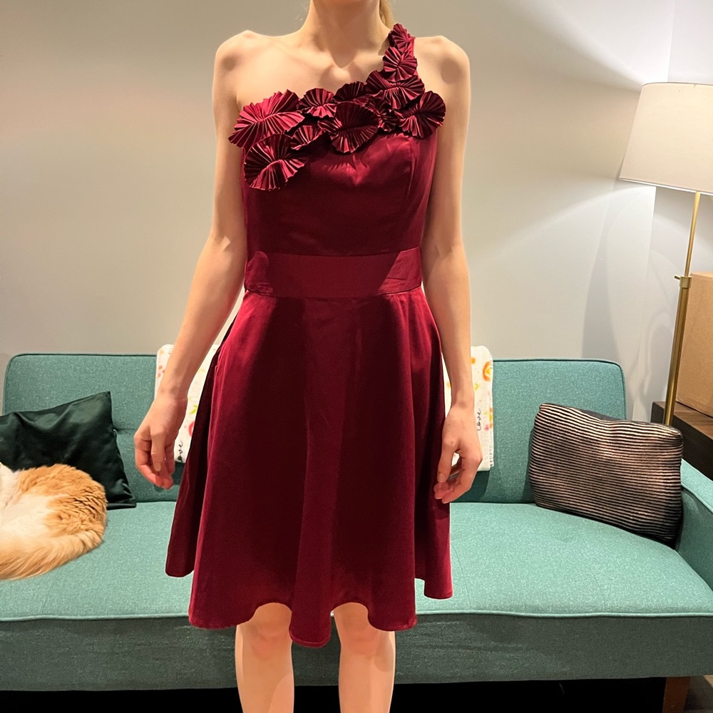 Red One Shoulder Dress